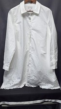 Crown & Ivy Women's Dress XL White Embroidered Button-Down Collared Woven