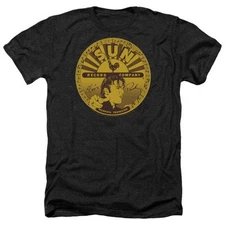 Sun Records Elvis Full Sun Label Adult Heather Black T-Shirt