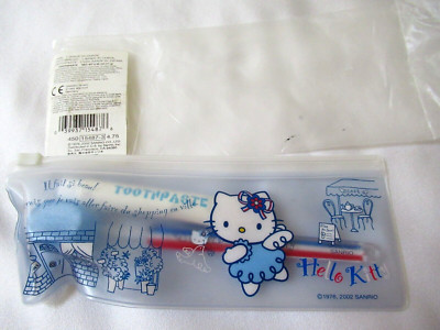 2002 Sanrio Hello Kitty French Cafe Angel Toothbrush & toothpaste Set w/Pouch