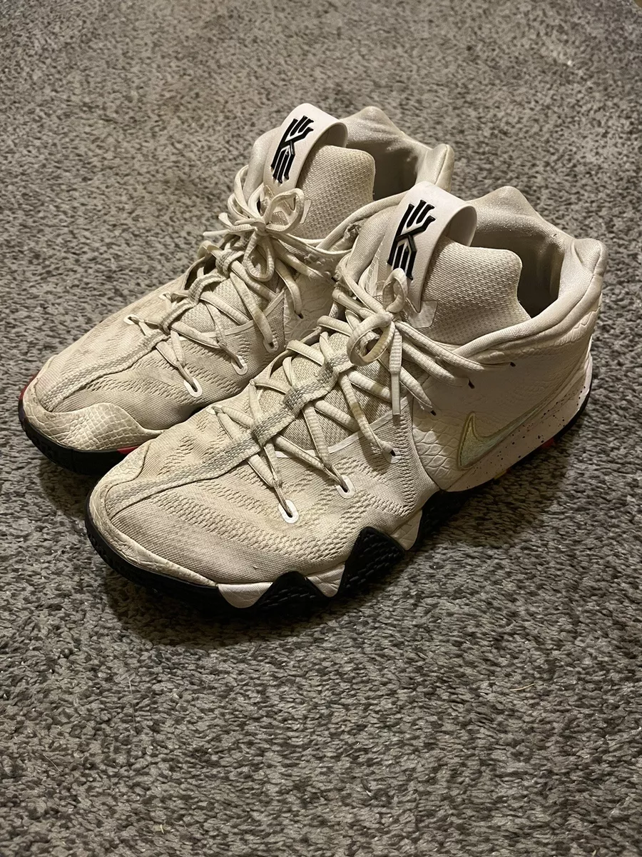 Kyrie 4s all white hotsell