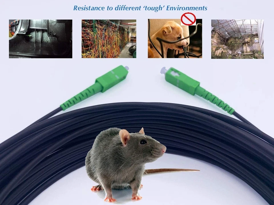 Câble Fibre Optique OS2 SC/APC-SC/APC Acier Monomode Simplex , LSZH -5m-250m - Photo 4/4