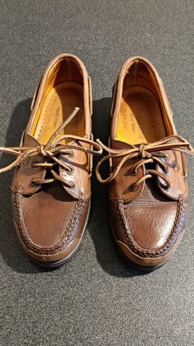 TIMBERLAND Mocassino Scarpa N.35 Donna con lacci Cucita a mano In Pelle  VINTAGE | eBay
