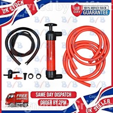 SIPHON PUMP TUBE FUEL OIL DIESEL PETROL WATER FLUID LIQUID HAND TRANSFER KIT