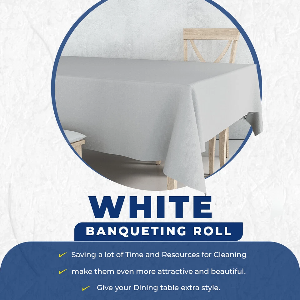 Papel de banquete cubierta de mesa para boda buffet cena fiesta 25M x 1,14M Foto 2 de 4