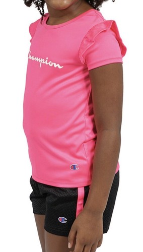 Champion Girls' 3 Piece Toddler Active Set Pink White Black Size 18 Months - Picture 3 of 12