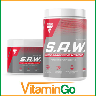 TREC NUTRITION S.A.W. Pre Workout 200g 400g SÄGE | PUMPE & ENERGIE MIT CREATIN