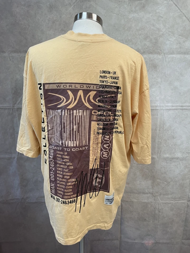 Camiseta Boohoo Hombre Naranja 100% Algodón Estampado Trasero Talla M Foto 3 de 4