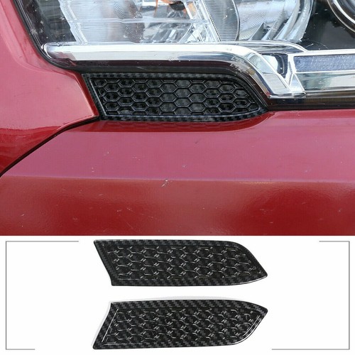Carbon Fiber Front Bumper Headlight Fog Light Trim For T@yota T@coma 2016-20 ABS - Foto 4 di 12