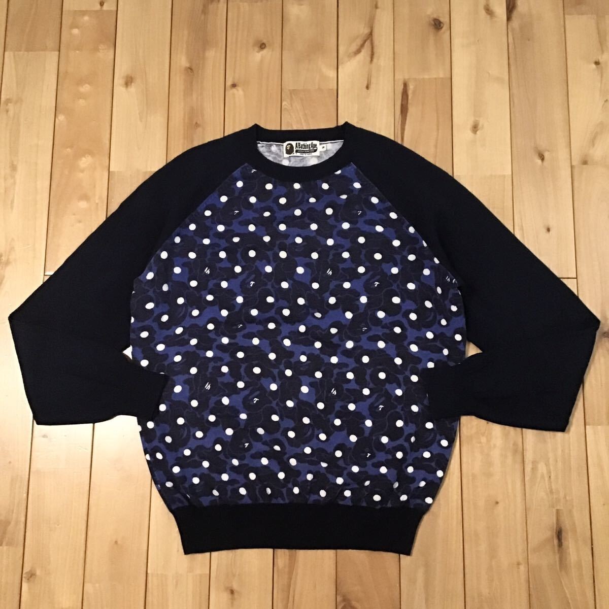 BAPE DOT camo knit sweater navy A Bathing Ape Size M | eBay