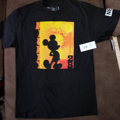 NWT DISNEY COLLECTION T-SHIRT NEFF MICKEY 1928 BLACK WITH SUNRISE MENS LARGE