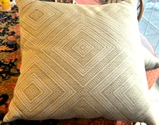 Ryan Studio 22" Decorative Pillow Retired Diamond Tribal Pattern Buff Natural