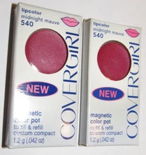 2-Pack Covergirl Lipcolor #540 Midnight Mauve Lip Color Magnetic Pot Cover Girl