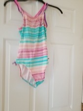 Angel Beach Swimsuit Girls Size 16 Multi Colored One-Piece Rhinestones