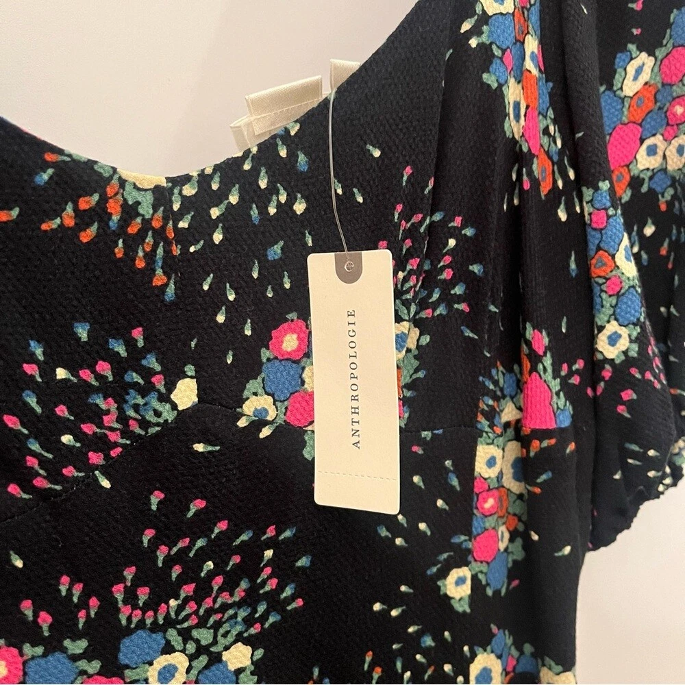 VALENTINO Abito Anthropologie Scarletta Sweetheart 6 Floreale Midi Manica a Sbuffo Nuovo con etichette