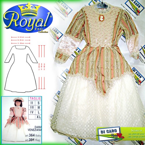 VESTITO DI CARNEVALE ROYAL BAMBINA ABITO DA DAMA VENEZIANA COSTUME VENEZIA  | eBay
