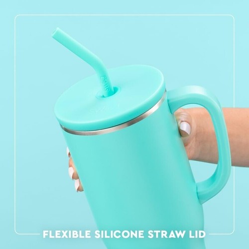 Vaso aislante con mango pajita apto para lavavajillas taza de viaje soporte para tazas apto para lavavajillas - Imagen 6 de 8