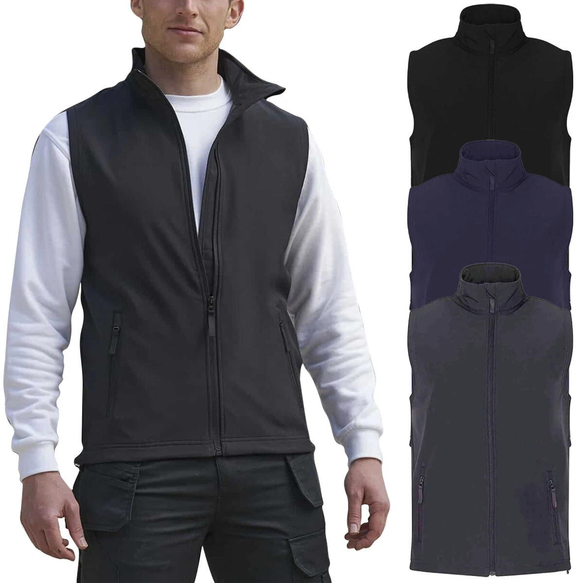 Mens Softshell Bodywarmer Sleeveless Jacket Gilet Body Warmer Work Fleece Lined
Opens in a new windo