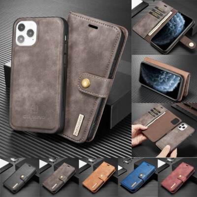For iPhone 17 17e 16 15 14 13 12 Pro Max Plus Removable Wallet Case Magnet Cover