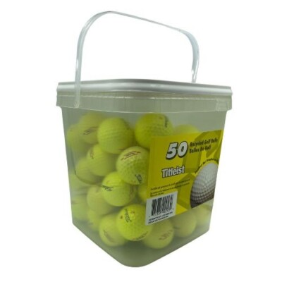 #ad 50 Titleist TruFeel Yellow 3A Used Golf Balls AAA *In a Free Bucket * SALE $70.15