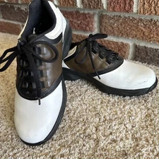 FootJoy Junior Golf Shoes Size 4M 45020 Saddle White/Brown/Black Soft Spikes