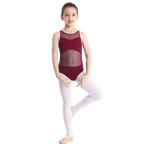 Kids Girls Dancewear Turtleneck Bodysuit Gymnastics Jumpsuit Rhinestones Shiny - Picture 48 of 56