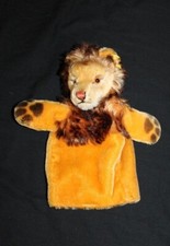 Vintage German STEIFF Brushed Mohair Plush Hand Leo Lion Glove Puppet c.1960's