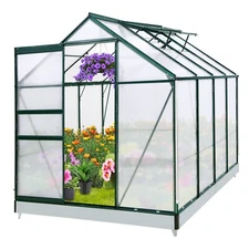 EAGLE PEAK 6x8x7 Outdoor Walk-in Hobby Greenhouse with Adjustable Roof Vent