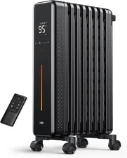 Dreo Radiator Heater 1500W Portable Space Oil Filled with Remote Control 4 Mo...