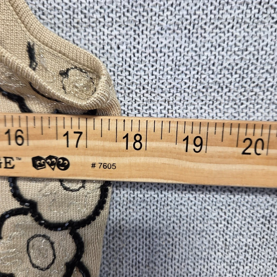 Женский свитер Ann Taylor без рукавов размер Large бежевый с вышивкой цветочный пуловер - Изображение 3 из 4