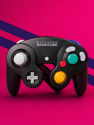 ORIGINAL NINTENDO GAMECUBE CONTROLLER SCHWARZ BLACK TOP ZUSTAND REFURBISHED