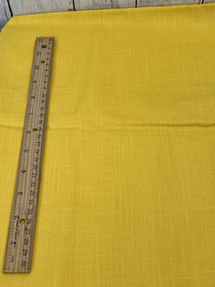 Bright Yellow Polyester Fabric 2/3 yards 58" Wide Unbranded Linen Look Textured - Image 2 of 4