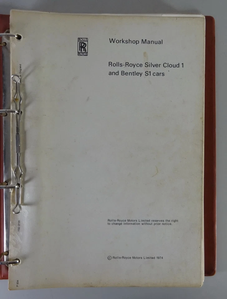 Manuale Di Officina Rolls-Royce Silver Cloud I + Bentley S1 1974 - Immagine 3 di 4
