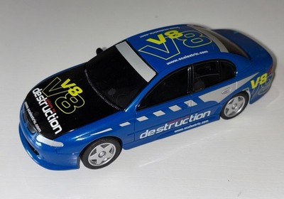 SCALEXTRIC HORNBY HOLDEN VX COMMODORE V8 DESTRUCTION WORKING BLUE YELLOW RARE