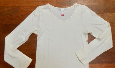 TOP! Shirt, reine Baumwolle, TRIUMPH, langärmelig, off-white, Gr. 42