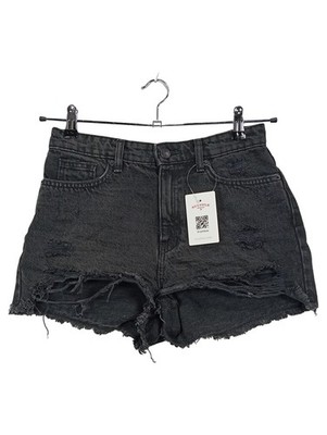 Terranova Damen Jeans Shorts Destroyed Look Schwarz Gr. 38 W27