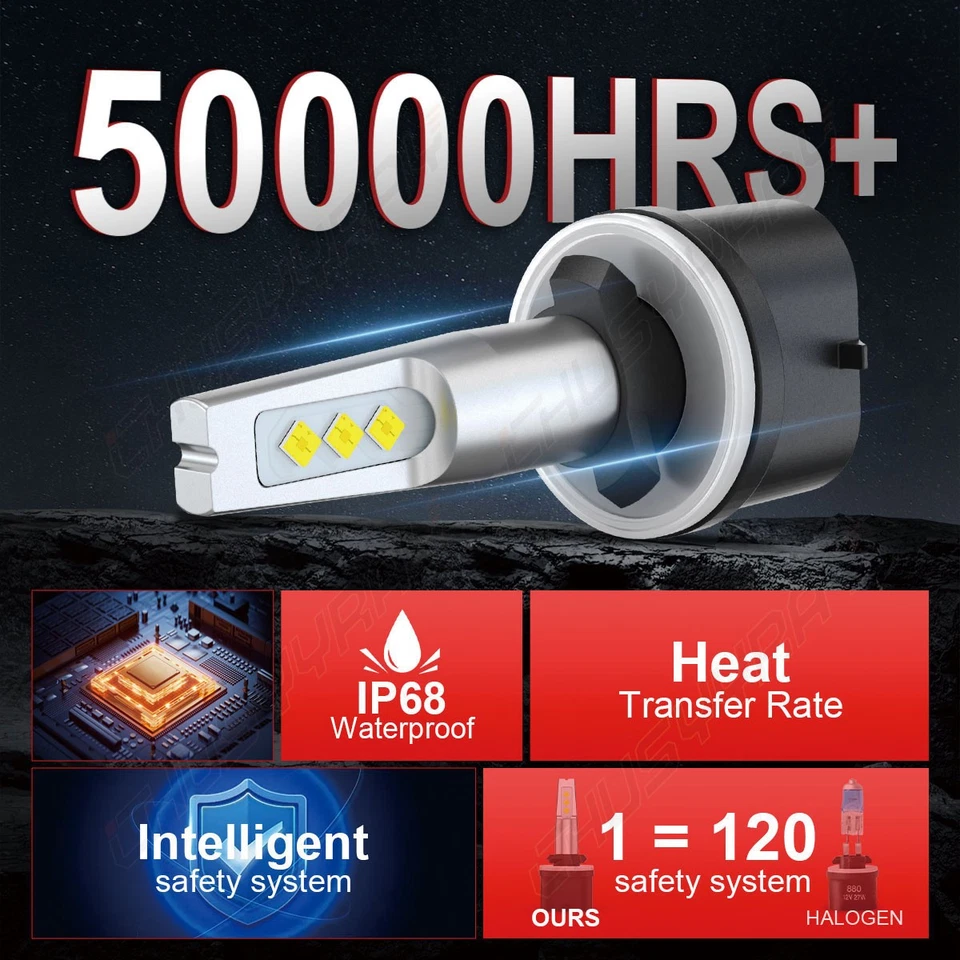 880 881 LED Headlight Combo Bulbs For Arctic Cat Crossfire 800 Sno Pro EFI 07-11 - Image 3 of 4