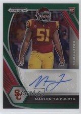 2021 Panini Prizm Draft Picks Green Marlon Tuipulotu #DPA-MTU Auto 6n8
