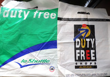 TWO Vintage Duty Free carrier bags
