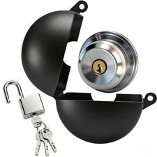 Door Knob Lockout Cover with Padlock Child Safety Security Black 1 Pack