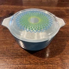 1960's Pyrex Spirograph Promotional 2.5 Qt Round Casserole Dish & Glass Lid 475