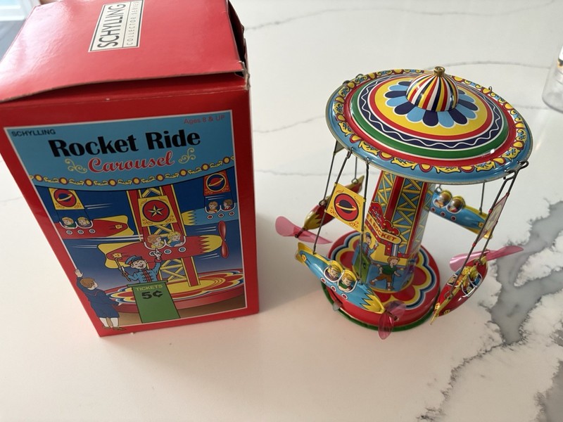 Schylling Rocket Ride Carousel Tiny Toy Collector Toy 