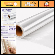Clear Cellophane Wrap Roll 31.5" x 100ft - 3 Mil Thick for Gift Baskets, Flowers