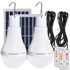 Chicken Coop Light with Timer, Rechargeable Solar Bulbs Lights
