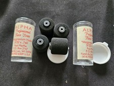 2 Pair Vintage 1/24 Slot Car NOS Alpha Red Dot Race Tires 3/32x.760 W/Magn Hubs