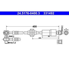 Bremsschlauch ATE 24.5176-0400.3 für Opel Chevrolet Astra J Caravan Orlando Volt
