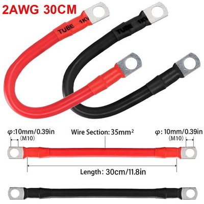 2 AWG Gauge Copper Battery Cable Power Wire for Car, Marine, Inverter, RV, Solar