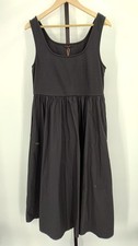 Quince Women Cotton Mixed Media Tank Dress Black L