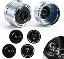 1.98" Trailer Hub Dust Caps, 2 Pcs Grease Cap Cover with 4 Extra Rubber Plugs, T
