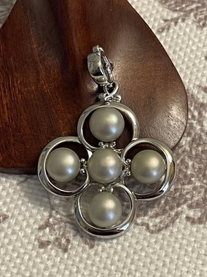 Honora 925 Sterling Silver Grey Cultured Pearl Floral Enhancer
