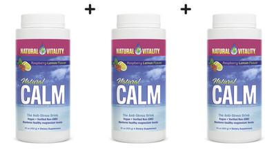 3 x Natural Vitality Natural Calm, Raspberry Lemon - 453g (80,93 EUR/kg)